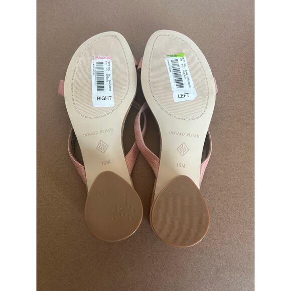 NWT Donald Pliner MIDA Rose Metallic Strappy Mule Block Heel Slip On Sandal 10M - Picture 9 of 10